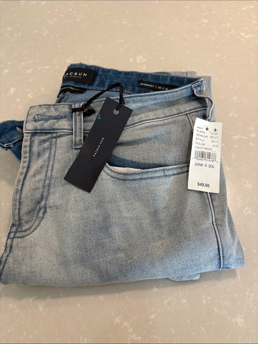 PacSun Light Indigo Skinny Jeans - Faded Blue Denim